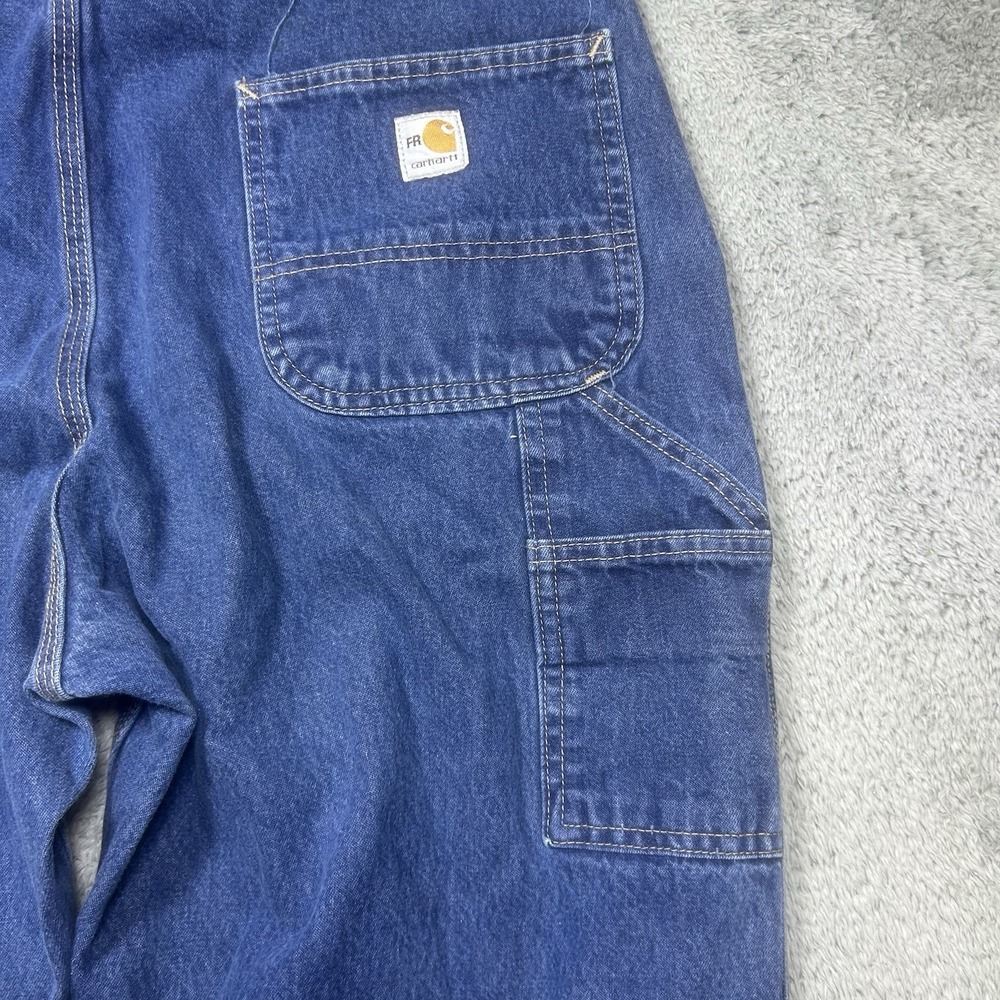 Carhartt FR Jeans Men's 38x34 Dungaree Fit Blue Work Safety Visibility FRB13 - Picture 11 of 16